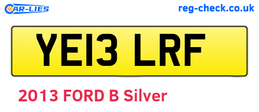 YE13LRF are the vehicle registration plates.