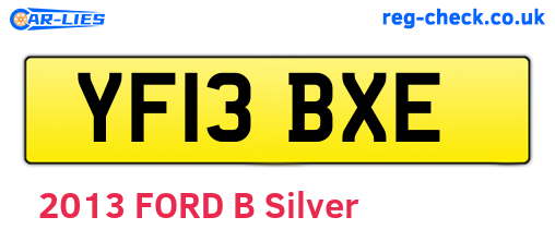 YF13BXE are the vehicle registration plates.