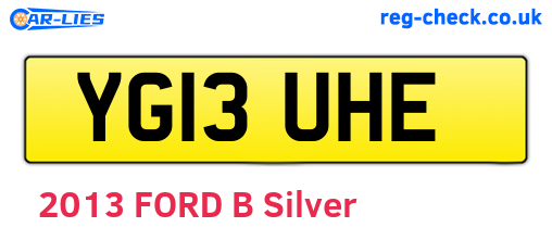 YG13UHE are the vehicle registration plates.