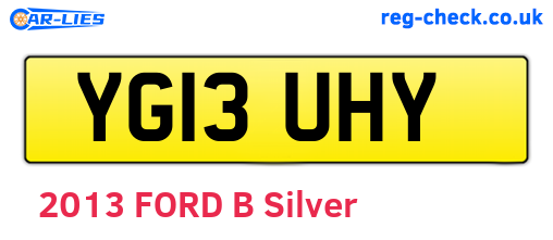 YG13UHY are the vehicle registration plates.