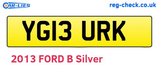 YG13URK are the vehicle registration plates.