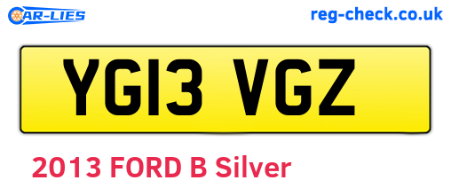 YG13VGZ are the vehicle registration plates.