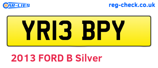 YR13BPY are the vehicle registration plates.