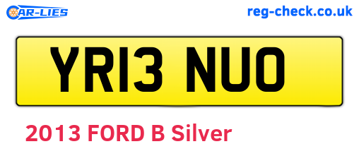 YR13NUO are the vehicle registration plates.
