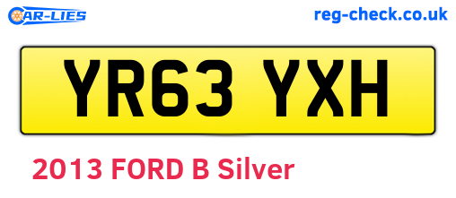 YR63YXH are the vehicle registration plates.