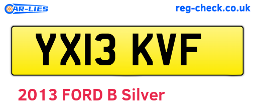 YX13KVF are the vehicle registration plates.