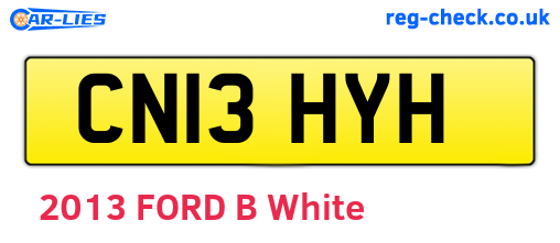 CN13HYH are the vehicle registration plates.