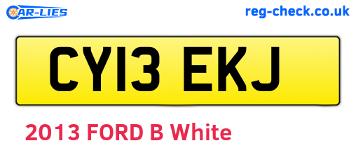 CY13EKJ are the vehicle registration plates.