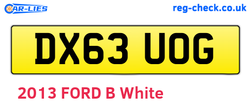 DX63UOG are the vehicle registration plates.
