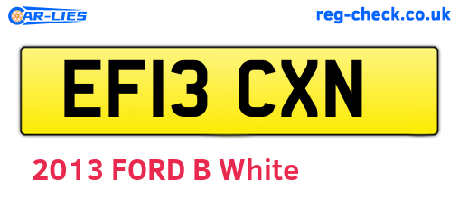 EF13CXN are the vehicle registration plates.