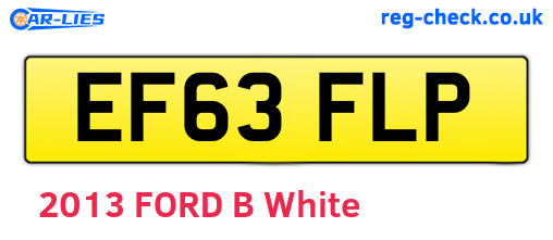 EF63FLP are the vehicle registration plates.