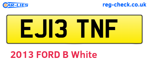 EJ13TNF are the vehicle registration plates.
