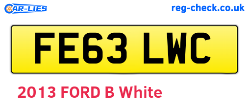 FE63LWC are the vehicle registration plates.
