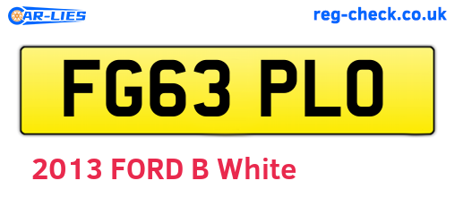 FG63PLO are the vehicle registration plates.
