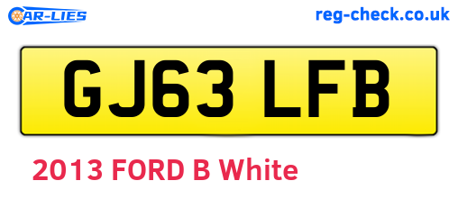 GJ63LFB are the vehicle registration plates.