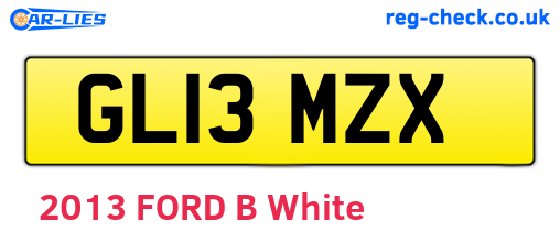 GL13MZX are the vehicle registration plates.