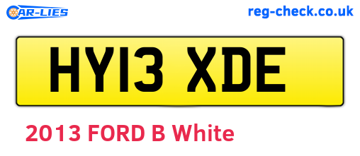 HY13XDE are the vehicle registration plates.
