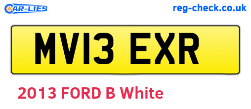 MV13EXR are the vehicle registration plates.