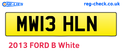 MW13HLN are the vehicle registration plates.