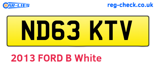 ND63KTV are the vehicle registration plates.