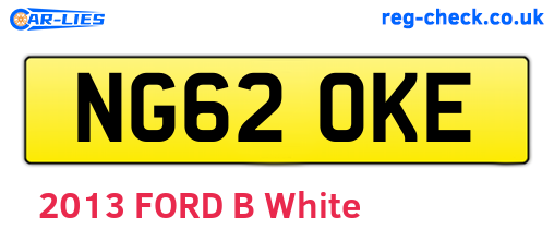 NG62OKE are the vehicle registration plates.
