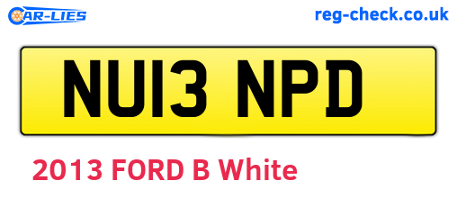 NU13NPD are the vehicle registration plates.