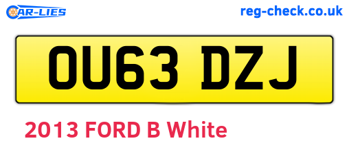 OU63DZJ are the vehicle registration plates.