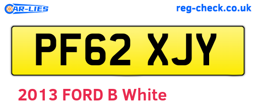 PF62XJY are the vehicle registration plates.