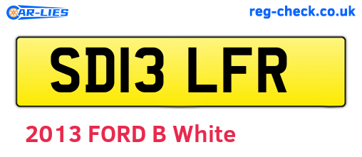 SD13LFR are the vehicle registration plates.