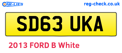 SD63UKA are the vehicle registration plates.