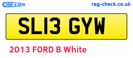 SL13GYW are the vehicle registration plates.