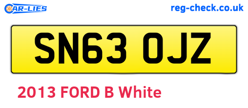 SN63OJZ are the vehicle registration plates.