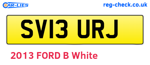 SV13URJ are the vehicle registration plates.