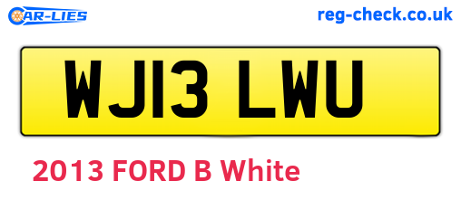 WJ13LWU are the vehicle registration plates.