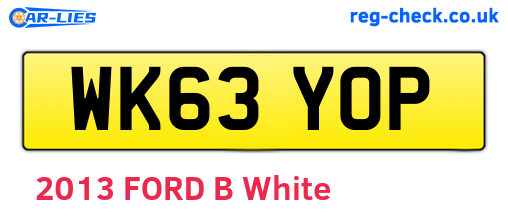 WK63YOP are the vehicle registration plates.