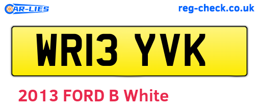 WR13YVK are the vehicle registration plates.