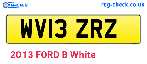 WV13ZRZ are the vehicle registration plates.