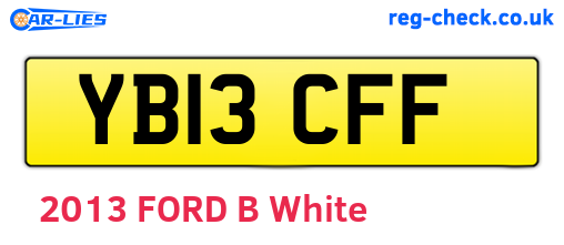 YB13CFF are the vehicle registration plates.
