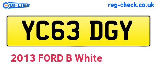 YC63DGY are the vehicle registration plates.