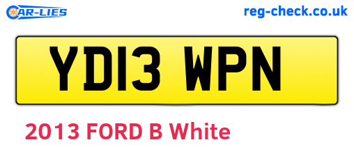 YD13WPN are the vehicle registration plates.