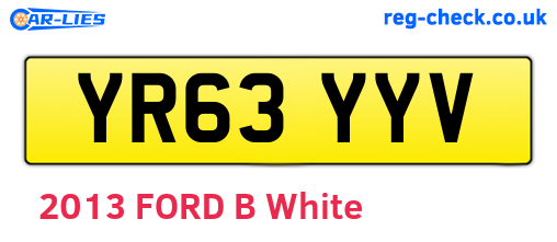 YR63YYV are the vehicle registration plates.
