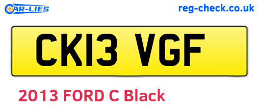 CK13VGF are the vehicle registration plates.