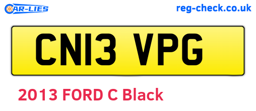 CN13VPG are the vehicle registration plates.