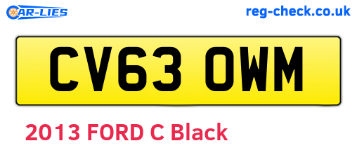 CV63OWM are the vehicle registration plates.