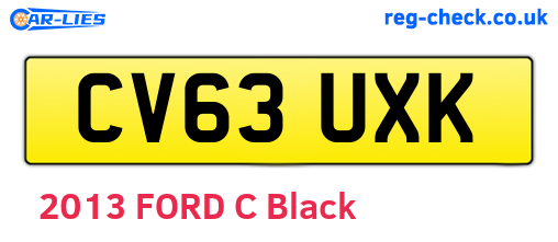CV63UXK are the vehicle registration plates.
