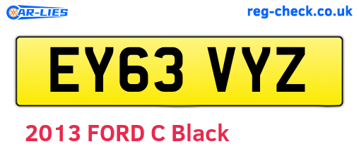 EY63VYZ are the vehicle registration plates.