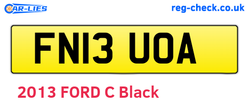 FN13UOA are the vehicle registration plates.