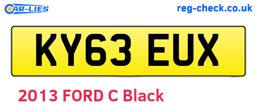 KY63EUX are the vehicle registration plates.