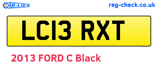 LC13RXT are the vehicle registration plates.