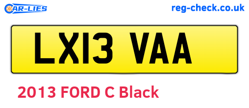 LX13VAA are the vehicle registration plates.